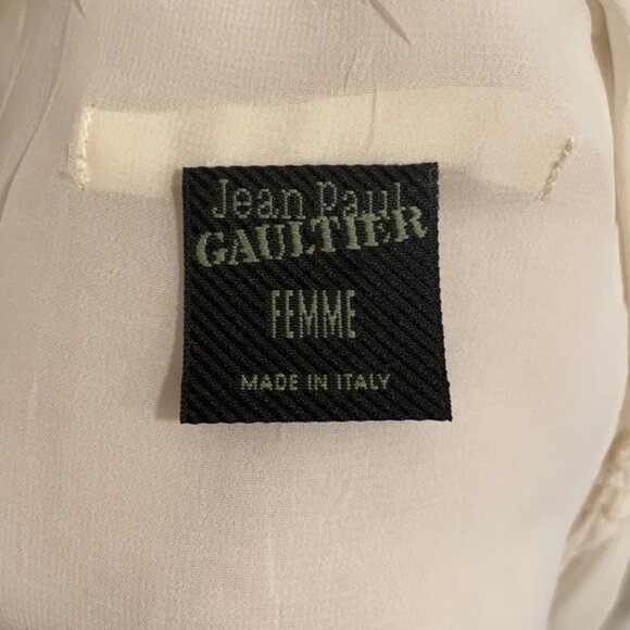 VINTAGE JEAN PAUL GAULTIER DRAPED SHEER BODYSUIT - Picture 9 of 12